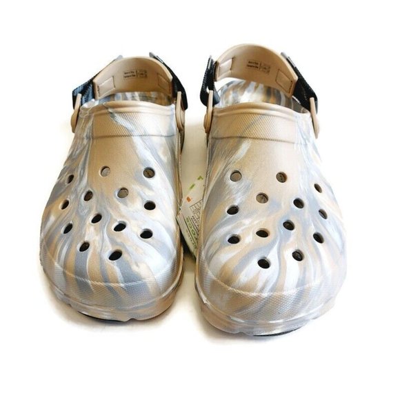 CROCS Classic Mens Size 12 All Terrain Clog Sandals Comfort Shoes Marbled Chai - Picture 5 of 8